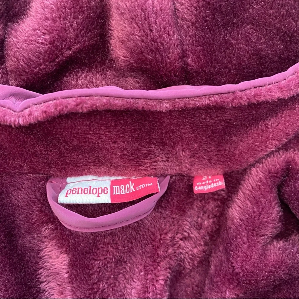 Penelope Mack maroon faux fur lined girls jacket size 2T